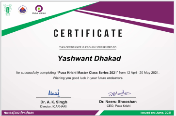 Pusa Krishi Master Class Series 2021