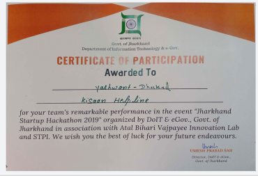 Jharkhand Startup Hackathon - 2019