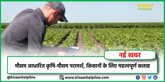 मौसम आधारित कृषि-मौसम परामर्श, किसानों के लिए महत्वपूर्ण सलाह