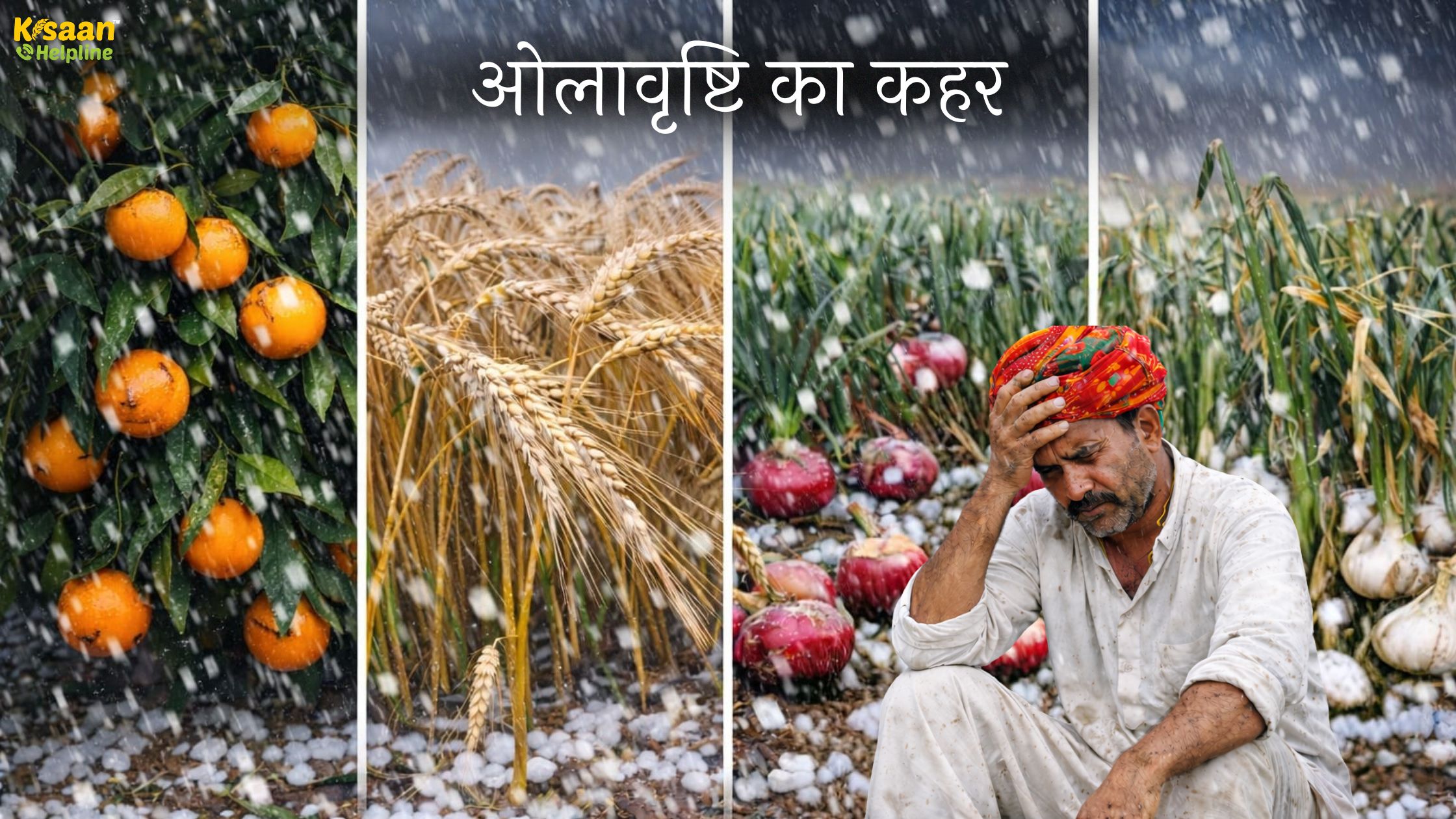 ओलावृष्टि का कहर, संतरा-गेहूं-प्याज-लहसुन की फसलें तबाह