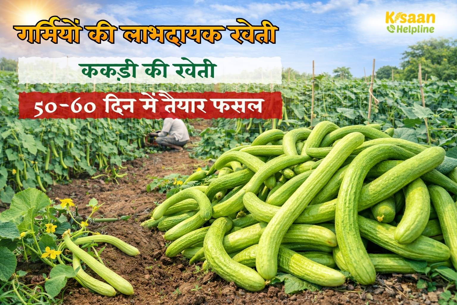 गर्मियों में तेजी से कमाई का मौका: 2 महीने में तैयार होने वाली ककड़ी की खेती से बढ़ेगी किसानों की आय