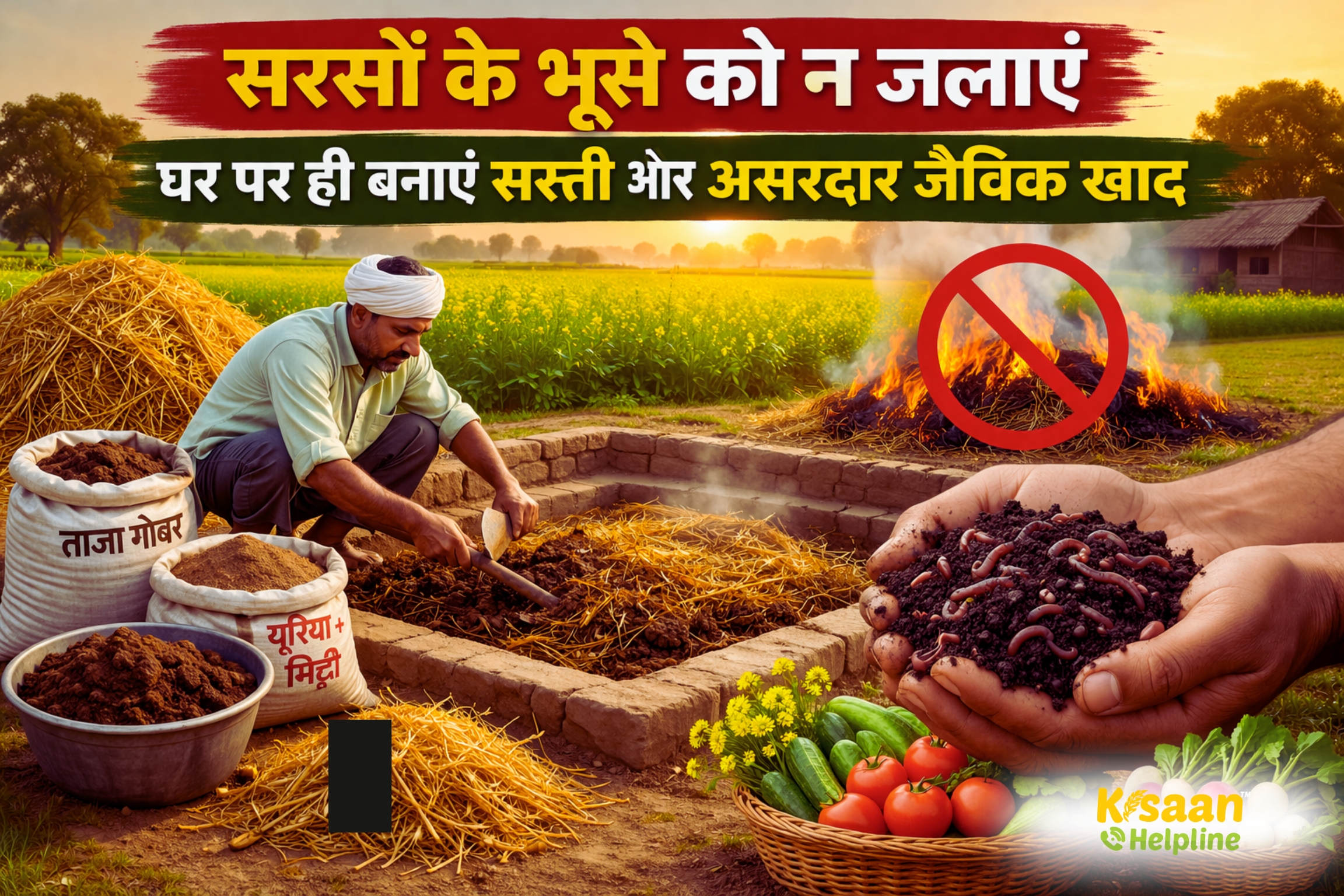 सरसों के भूसे को न जलाएं: घर पर ही बनाएं सस्ती और असरदार जैविक खाद, मिट्टी फिर होगी उपजाऊ