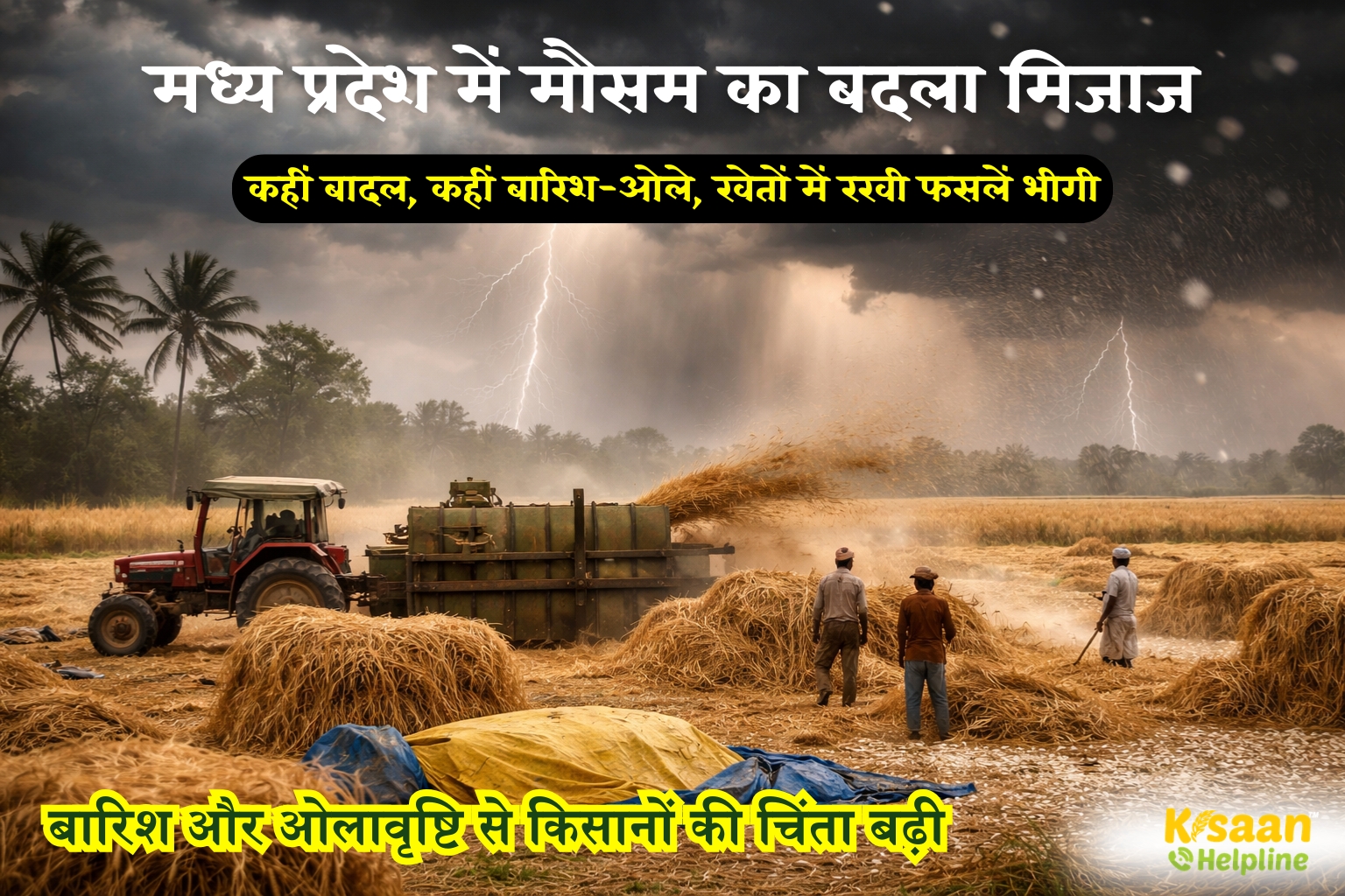मध्य प्रदेश में मौसम का बदला मिजाज, बारिश और ओलावृष्टि से किसानों की चिंता बढ़ी