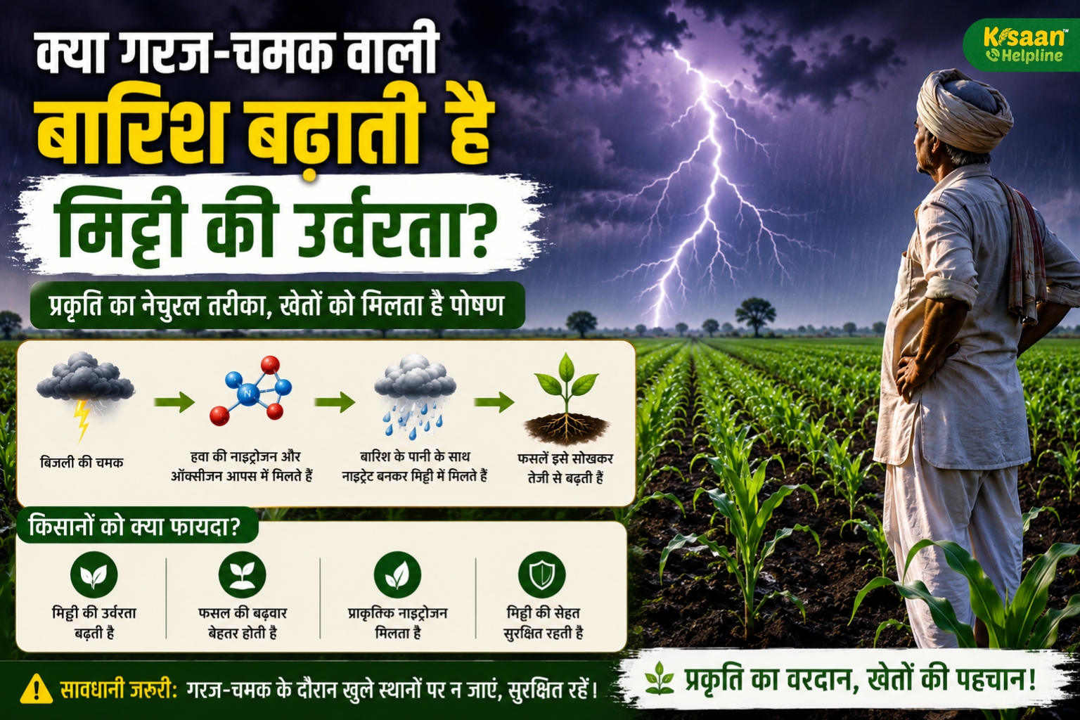 क्या सच में बिजली की गड़गड़ाहट खेतों के लिए फायदेमंद होती है? जानिए मिट्टी की उर्वरता बढ़ाने का प्राकृतिक रहस्य