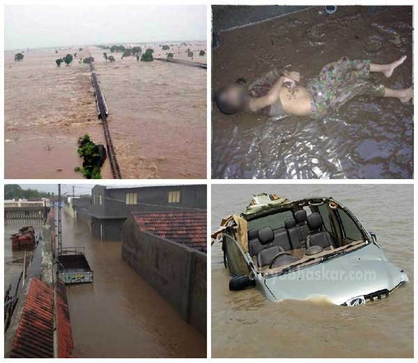 गुजरात में बाढ़ का पानी उतरते ही नजर आया तबाही का मंजर